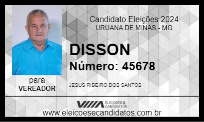 Candidato DISSON 2024 - URUANA DE MINAS - Eleições