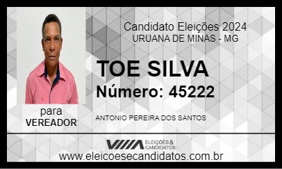 Candidato TOE SILVA 2024 - URUANA DE MINAS - Eleições