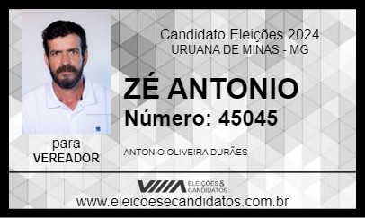 Candidato ZÉ ANTONIO 2024 - URUANA DE MINAS - Eleições