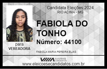 Candidato FABIOLA DO TONHO 2024 - RIO ACIMA - Eleições