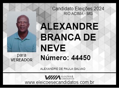 Candidato ALEXANDRE BRANCA DE NEVE 2024 - RIO ACIMA - Eleições