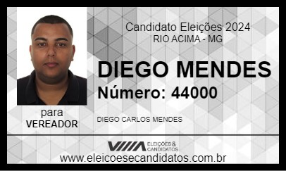 Candidato DIEGO MENDES 2024 - RIO ACIMA - Eleições