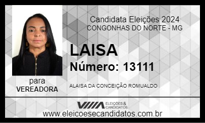 Candidato ALAIZA 2024 - CONGONHAS DO NORTE - Eleições