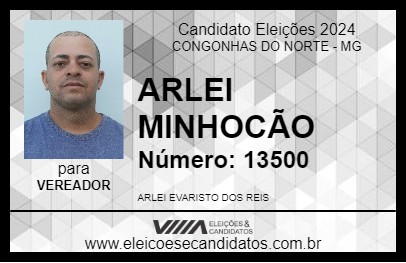 Candidato ARLEI MINHOCÃO 2024 - CONGONHAS DO NORTE - Eleições