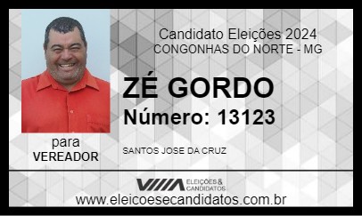 Candidato ZÉ GORDO 2024 - CONGONHAS DO NORTE - Eleições