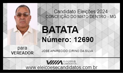 Candidato BATATA 2024 - CONCEIÇÃO DO MATO DENTRO - Eleições