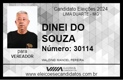 Candidato DINEI DO SOUZA 2024 - LIMA DUARTE - Eleições