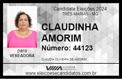 Candidato CLAUDINHA AMORIM 2024 - TRÊS MARIAS - Eleições