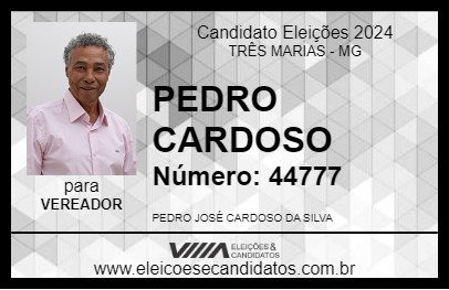 Candidato PEDRO CARDOSO 2024 - TRÊS MARIAS - Eleições