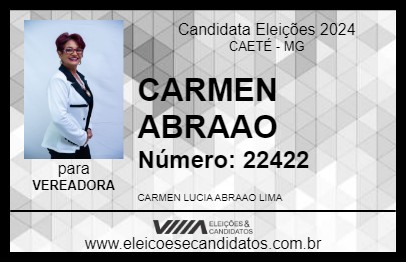 Candidato CARMEN ABRAAO 2024 - CAETÉ - Eleições