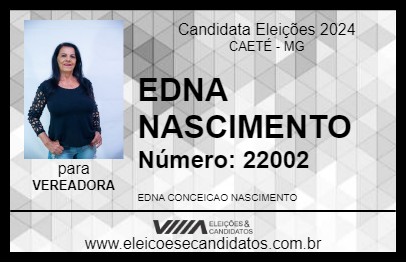 Candidato EDNA NASCIMENTO 2024 - CAETÉ - Eleições