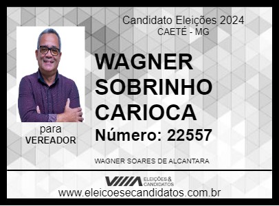 Candidato WAGNER SOBRINHO CARIOCA 2024 - CAETÉ - Eleições