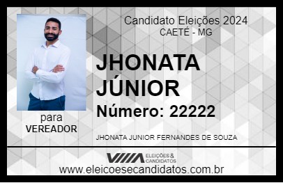 Candidato JHONATA JÚNIOR  2024 - CAETÉ - Eleições