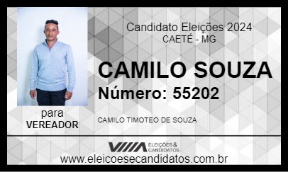 Candidato CAMILO SOUZA 2024 - CAETÉ - Eleições