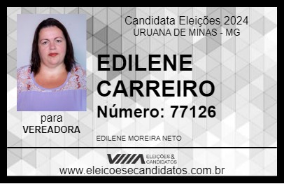 Candidato EDILENE CARREIRO 2024 - URUANA DE MINAS - Eleições