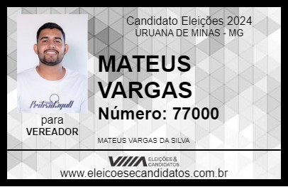 Candidato MATEUS VARGAS 2024 - URUANA DE MINAS - Eleições