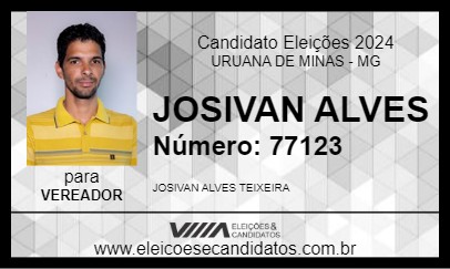 Candidato JOSIVAN ALVES 2024 - URUANA DE MINAS - Eleições