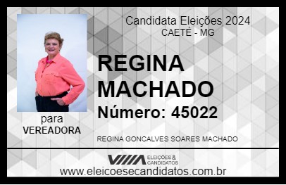 Candidato REGINA MACHADO 2024 - CAETÉ - Eleições