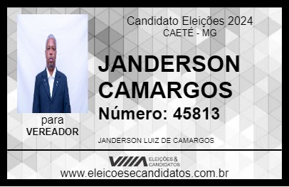 Candidato JANDERSON CAMARGOS 2024 - CAETÉ - Eleições