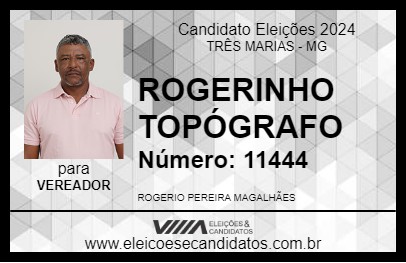 Candidato ROGERINHO TOPÓGRAFO 2024 - TRÊS MARIAS - Eleições