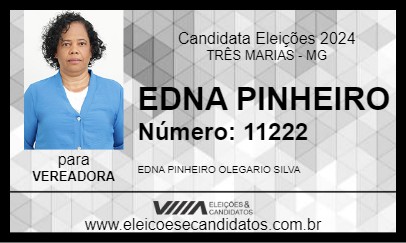 Candidato EDNA PINHEIRO 2024 - TRÊS MARIAS - Eleições