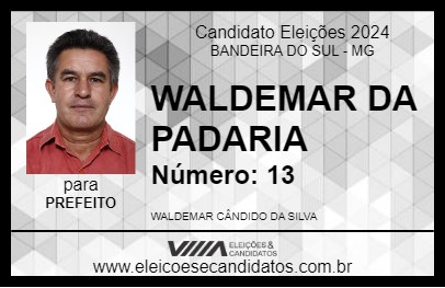 Candidato WALDEMAR DA PADARIA 2024 - BANDEIRA DO SUL - Eleições