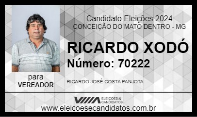 Candidato RICARDO XODÓ 2024 - CONCEIÇÃO DO MATO DENTRO - Eleições