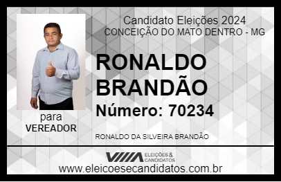 Candidato RONALDO BRANDÃO 2024 - CONCEIÇÃO DO MATO DENTRO - Eleições