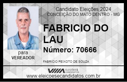 Candidato FABRICIO DO LAU 2024 - CONCEIÇÃO DO MATO DENTRO - Eleições