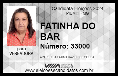 Candidato FATINHA DO BAR 2024 - PIUMHI - Eleições