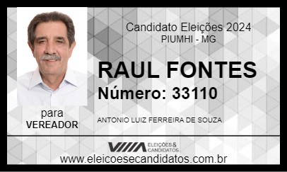 Candidato RAUL FONTES 2024 - PIUMHI - Eleições