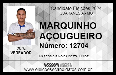 Candidato MARQUINHO AÇOUGUEIRO 2024 - GUARANÉSIA - Eleições