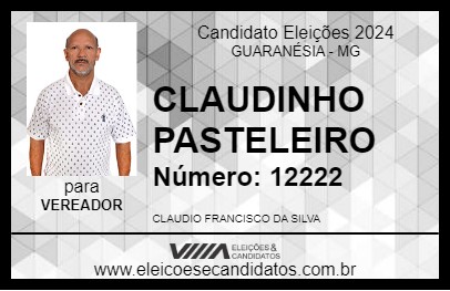 Candidato CLAUDINHO PASTELEIRO 2024 - GUARANÉSIA - Eleições