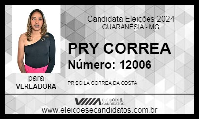 Candidato PRY CORREA 2024 - GUARANÉSIA - Eleições