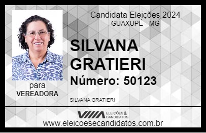 Candidato SILVANA GRATIERI 2024 - GUAXUPÉ - Eleições