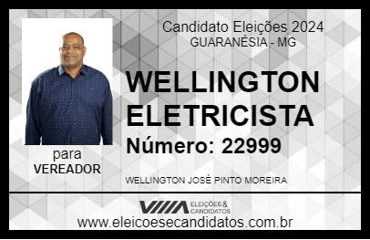 Candidato WELLINGTON ELETRICISTA 2024 - GUARANÉSIA - Eleições