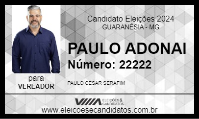 Candidato PAULO ADONAI 2024 - GUARANÉSIA - Eleições