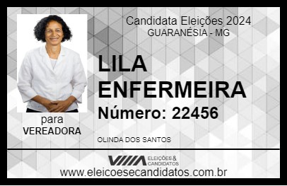 Candidato LILA ENFERMEIRA 2024 - GUARANÉSIA - Eleições