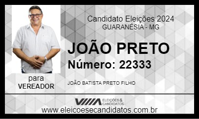 Candidato JOÃO PRETO 2024 - GUARANÉSIA - Eleições