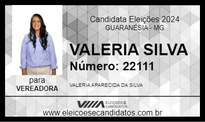 Candidato VALERIA SILVA 2024 - GUARANÉSIA - Eleições