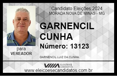 Candidato GARNENCIL CUNHA 2024 - MORADA NOVA DE MINAS - Eleições