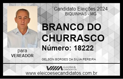 Candidato BRANCO DO CHURRASCO 2024 - BIQUINHAS - Eleições