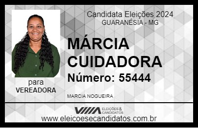 Candidato MÁRCIA CUIDADORA 2024 - GUARANÉSIA - Eleições