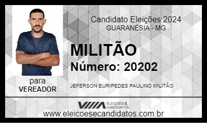 Candidato MILITÃO 2024 - GUARANÉSIA - Eleições