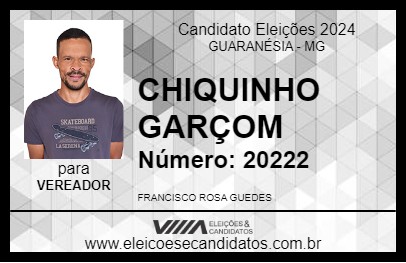 Candidato CHIQUINHO GARÇOM 2024 - GUARANÉSIA - Eleições