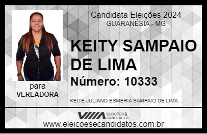 Candidato KEITY SAMPAIO DE LIMA 2024 - GUARANÉSIA - Eleições