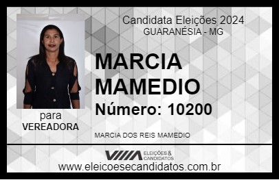 Candidato MARCIA MAMEDIO 2024 - GUARANÉSIA - Eleições