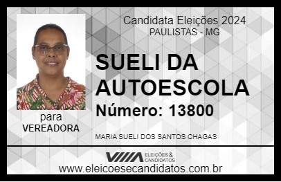 Candidato SUELI DA AUTOESCOLA 2024 - PAULISTAS - Eleições