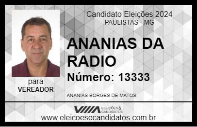 Candidato ANANIAS DA RADIO 2024 - PAULISTAS - Eleições