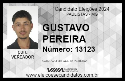 Candidato GUSTAVO PEREIRA 2024 - PAULISTAS - Eleições